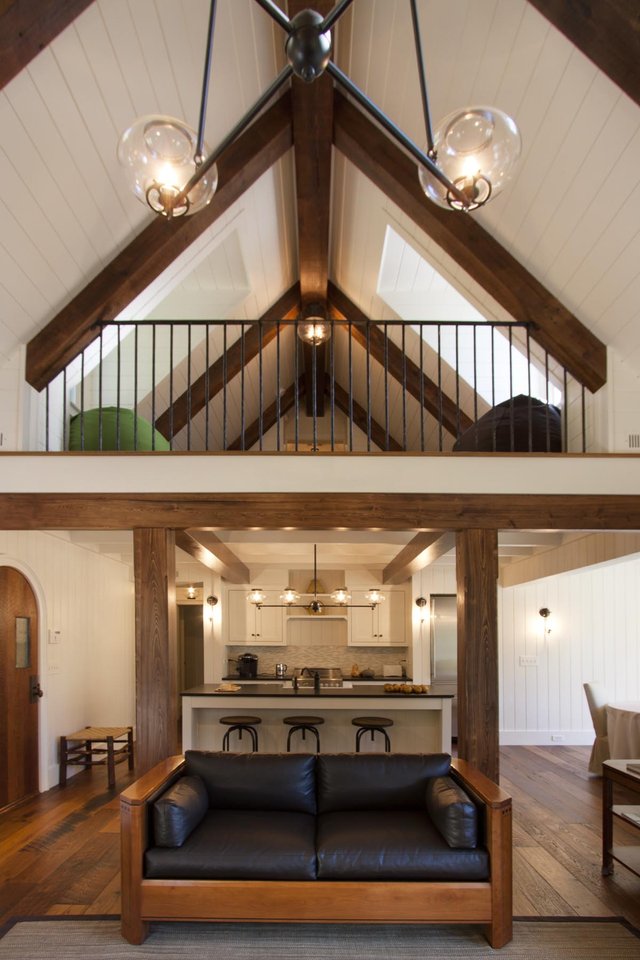 Garden Cottage loft area overlooking living room