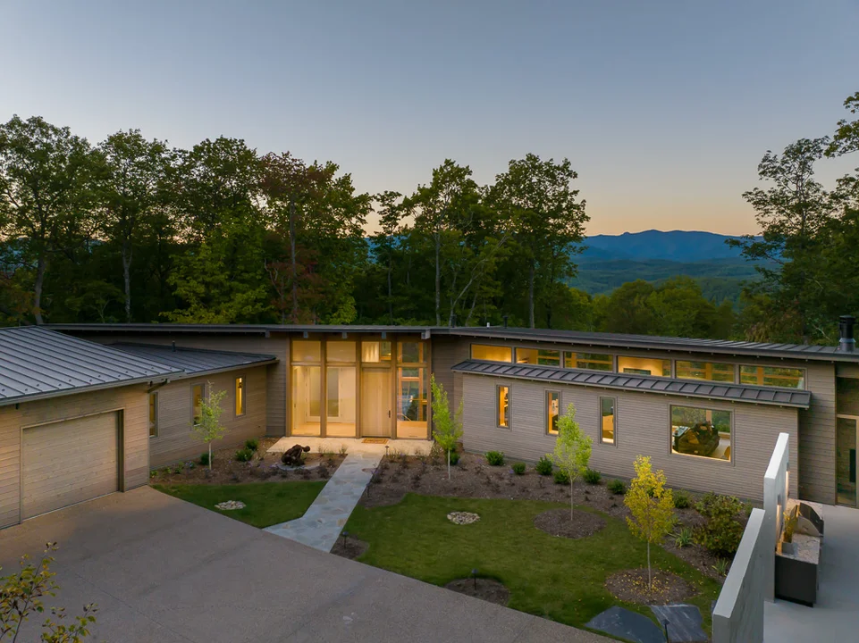 Lake Toxaway Custom Home from the front