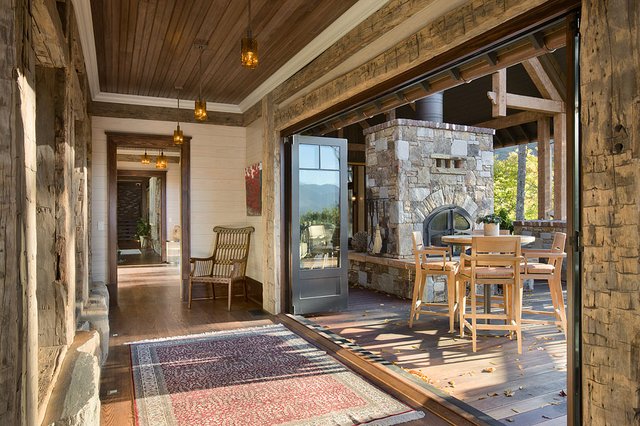 Hickory Homestead patio doors opening to outdoor porch