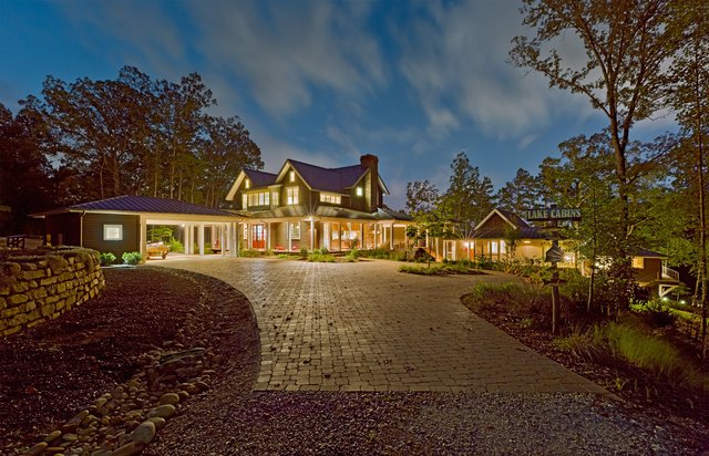 Cove Acres exterior with driveway at night