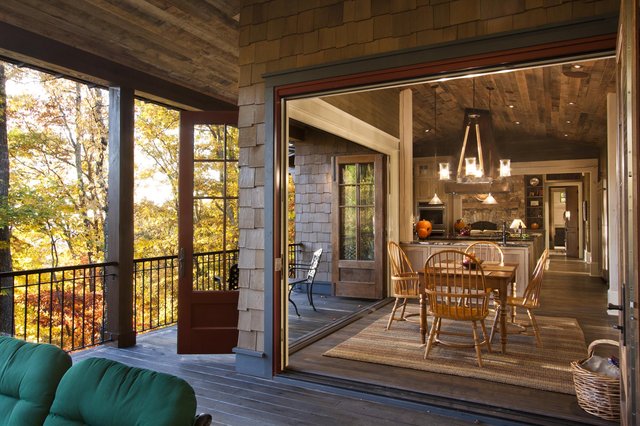 Cliff Haven outside porch open to inside dining area