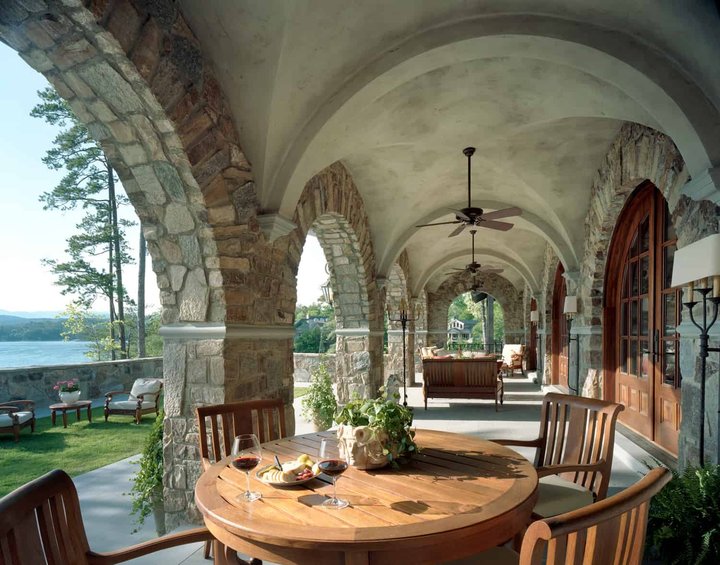 Keowee Legacy Lower Patio with Stone Arches