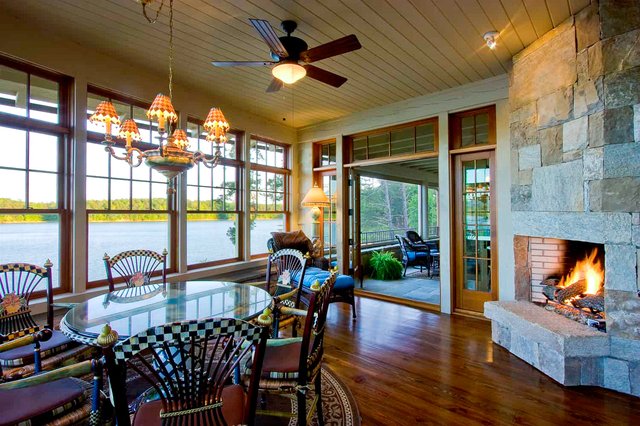 Lake Retreat Covered Porch with Fireplace 1