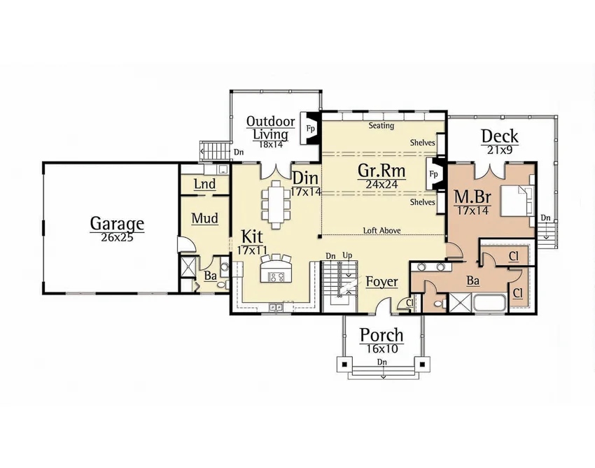 Laurel Main Level floorplan