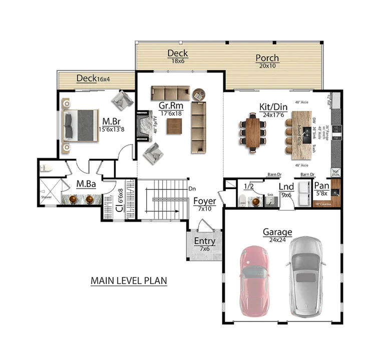 Archer II Main Level Plan