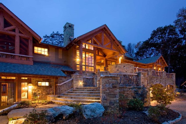 Mountain Getaway Front Entrance Walkway and Staircase