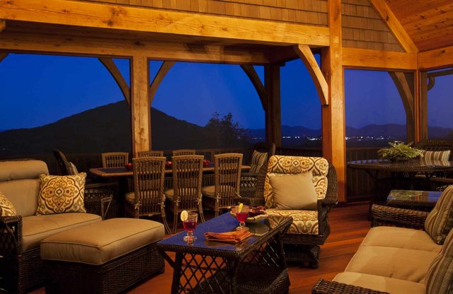 Mountain Haven Covered Porch Night