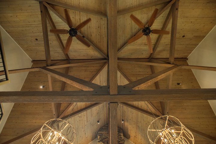 Cathedral ceiling close up