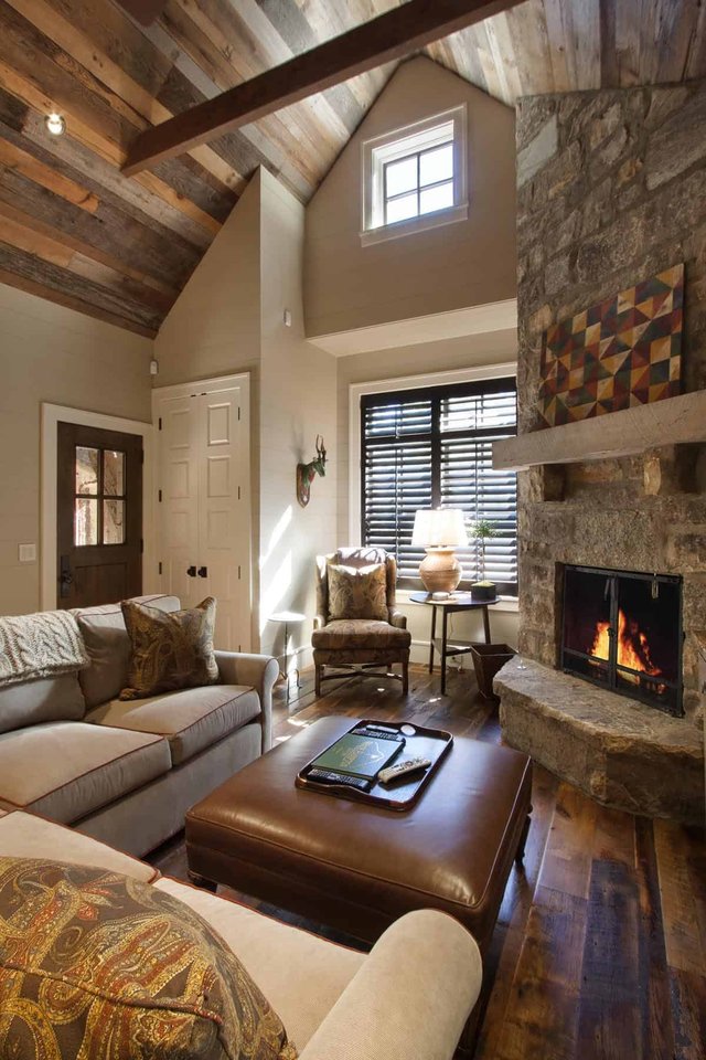 Reclaimed Wonder Sitting Room with Fireplace