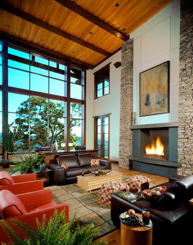 Reynolds Bluff Living Room with Grand Fireplace Insert