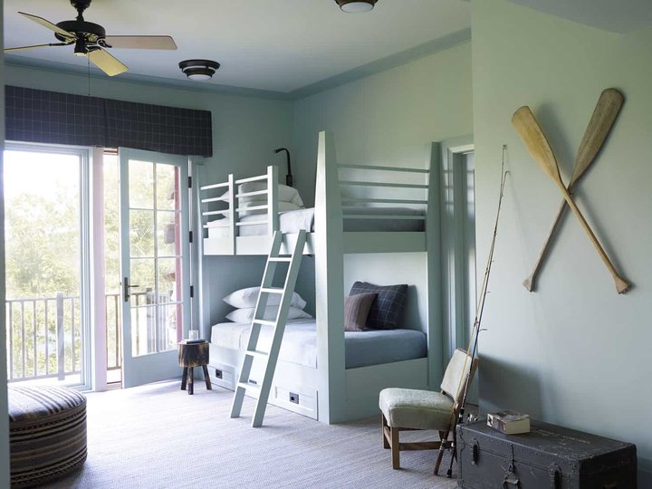 Shingle Splendor Guest Bedroom with Bunk Beds