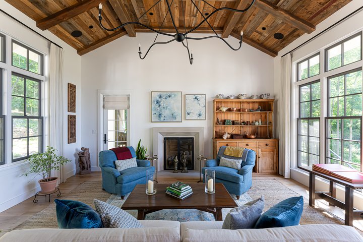 Modern Farmhouse Living Room with Fireplace