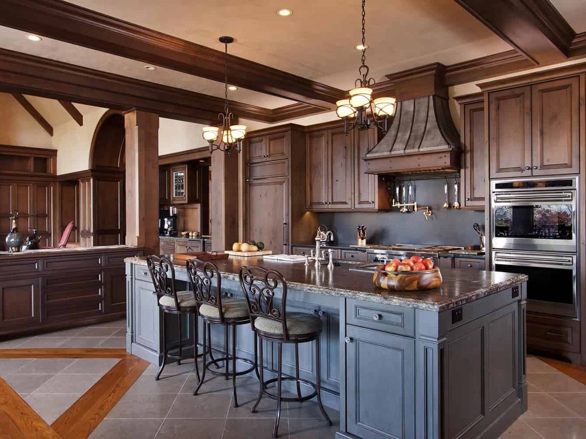 Walnut Chateau Kitchen with Island