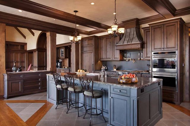 Walnut Chateau Kitchen with Island