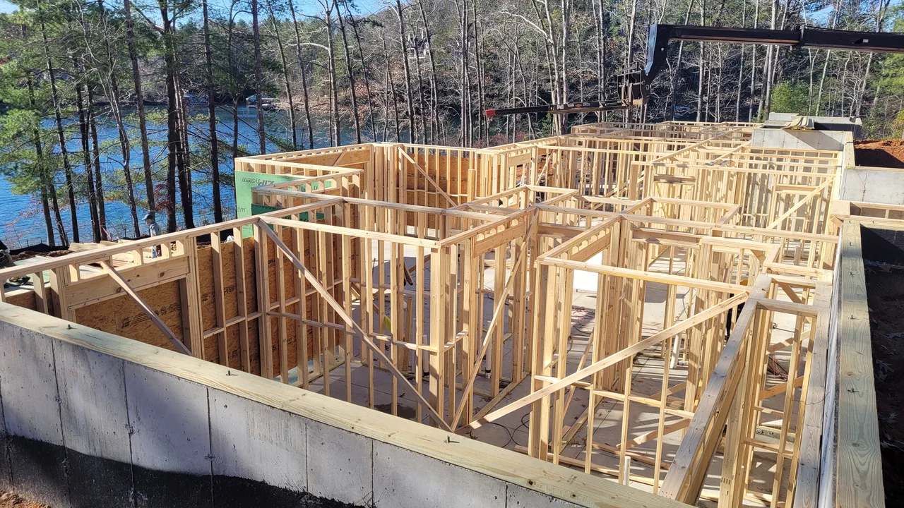 Construction of custom home on waterfornt