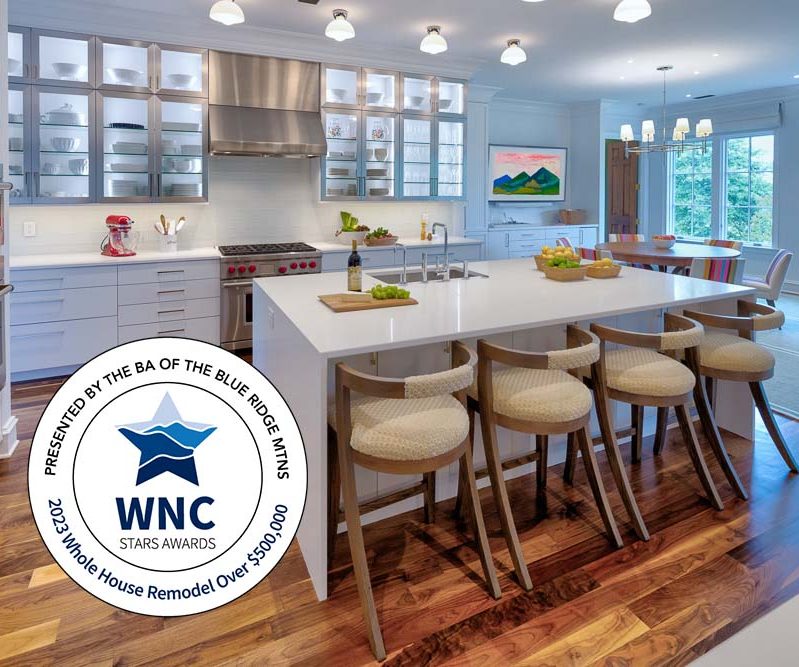 Bright modern kitchen with WNC Stars Award Emblem