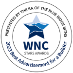 Award Emblem: 2023 Best Ad for a Builder from WNC Stars Awards