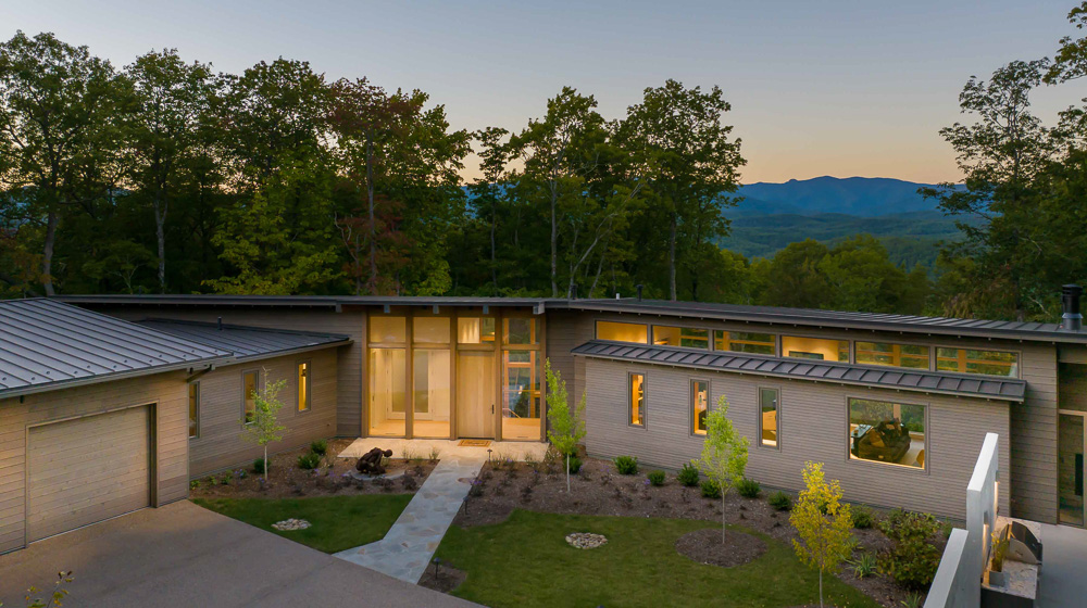 Lake Toxaway Custom Home from the front